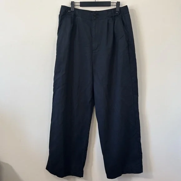 Madewell The Harlow Wide-Leg Pant Black Size 12 - Picture 2 of 11